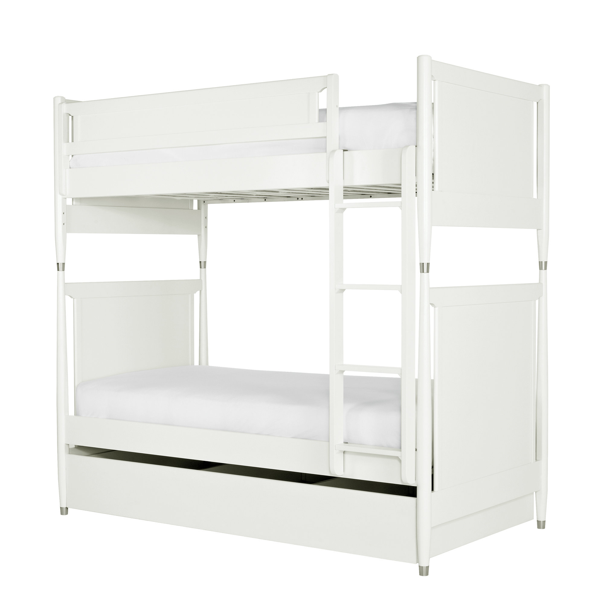 DwellStudio MidCentury Youth White Bunk Bed with Trundle & Reviews